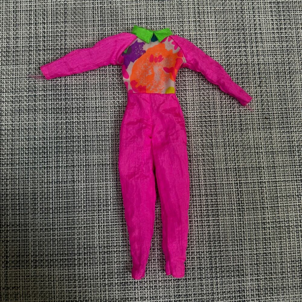 Vintage Mattel Barbie Outfit Ski Suit Pink One Piece Neon 90s